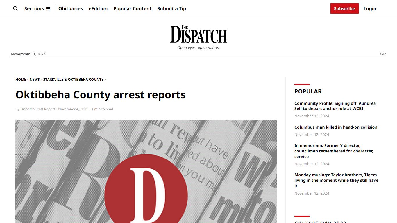 Oktibbeha County arrest reports - The Dispatch