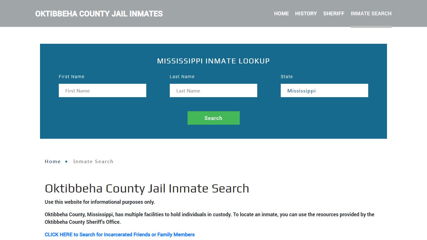 Oktibbeha County, MS Detainee Lookup