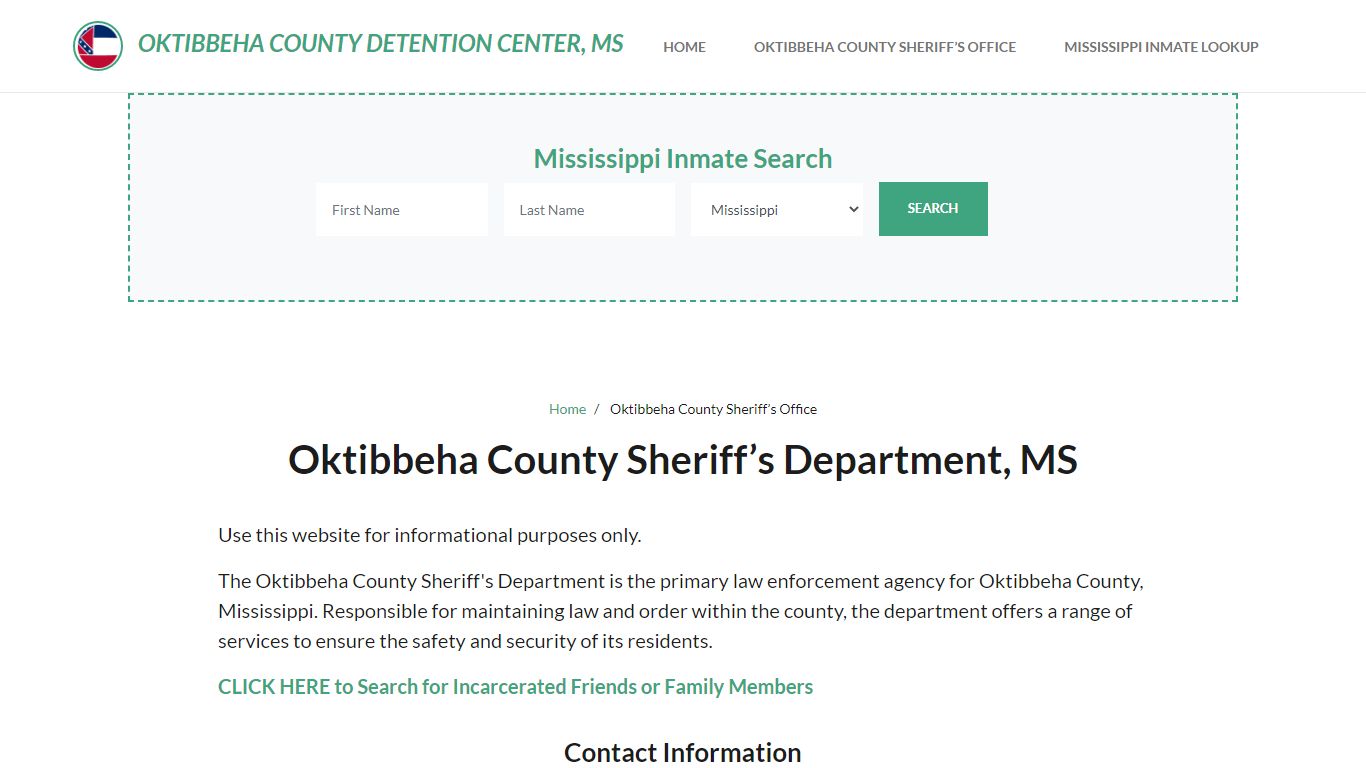 Oktibbeha County Sheriff Department, MS Arrests, Warrant Lookup