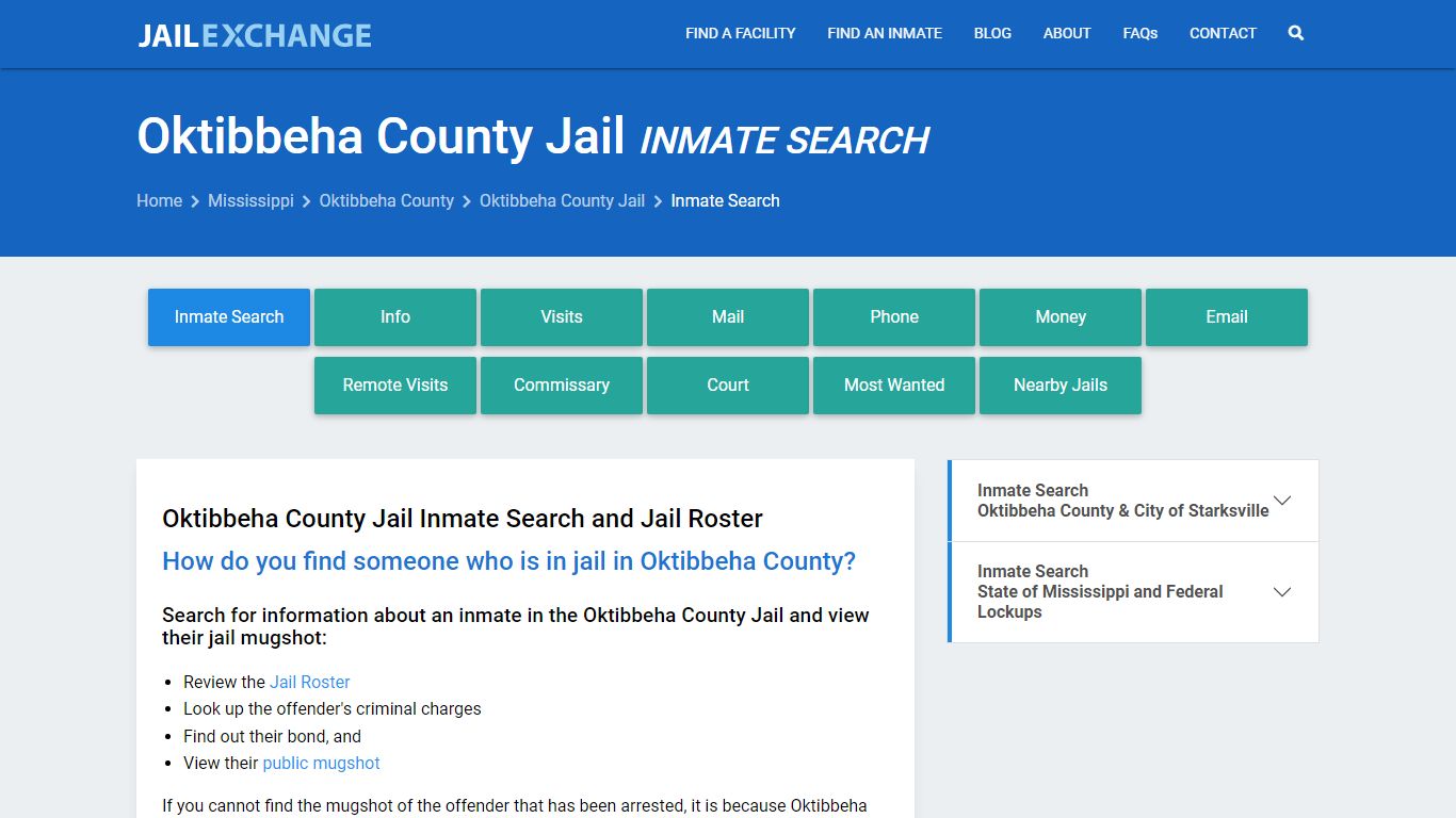 Inmate Search: Roster & Mugshots - Oktibbeha County Jail, MS