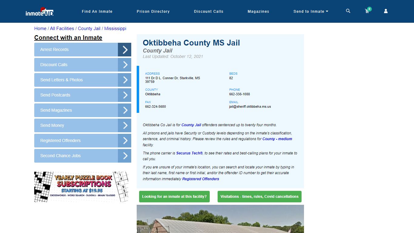 Oktibbeha County MS Jail - Inmate Locator - Starkville, MS